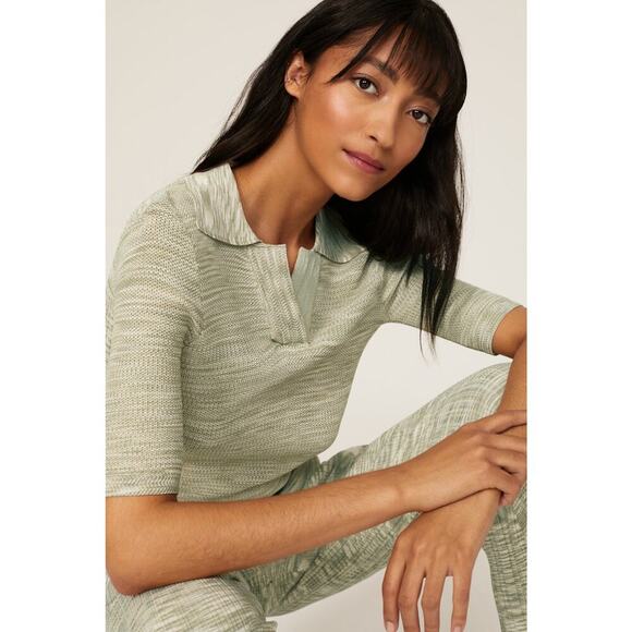 HOWZWEILER Green Knit Collared Neckline Pull On Smooth Knit Top size Medium - Picture 3 of 11